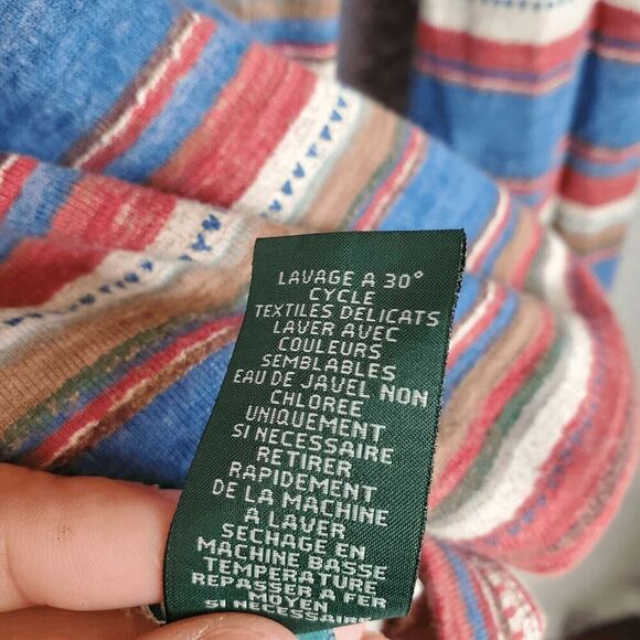 LRL Ralph Lauren Women's Lightweight Long Sleeve Hoodie Aztec V-neck Large L - Picture 5 of 7